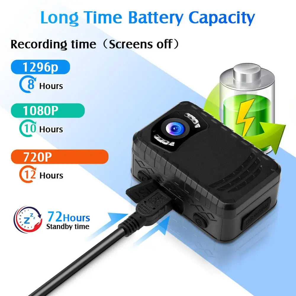 Mini Body Camera Full Hd Night Vision (1296P)-4