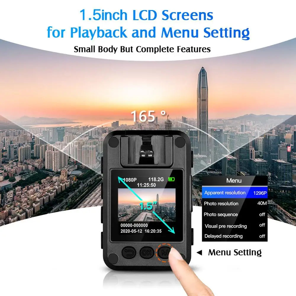 Mini Body Camera Full Hd Night Vision (1296P)-1