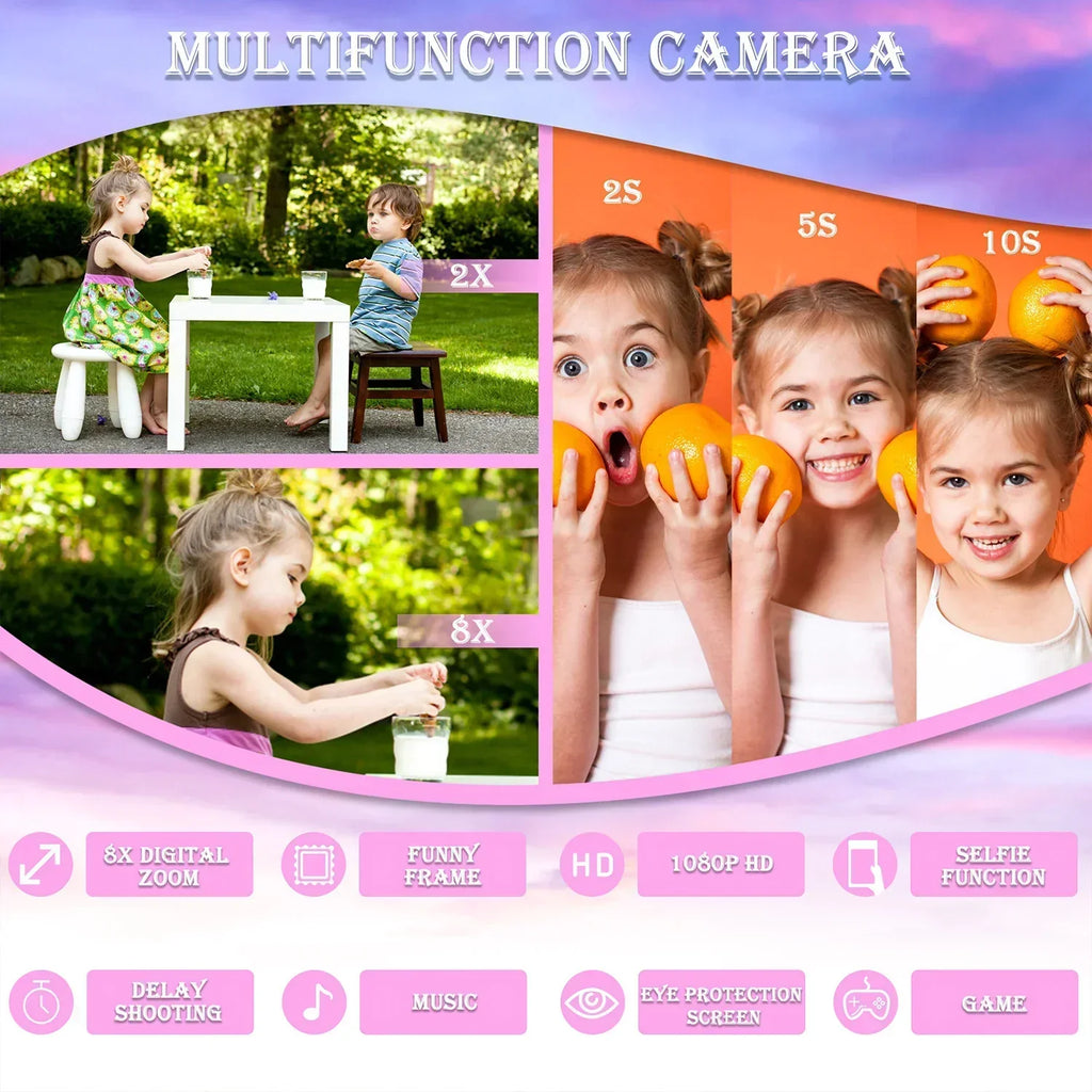 Kids Mini Camera Unicorn 1080P Hd 2-Inch Screen-4