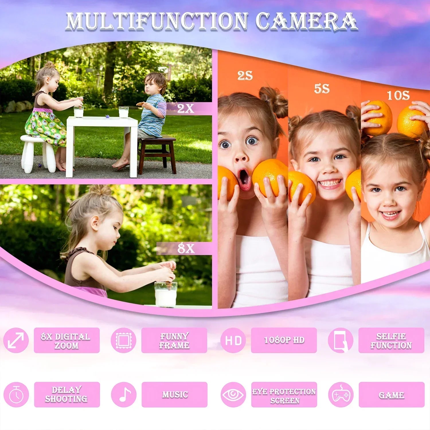 Kids Mini Camera Unicorn 1080P Hd 2-Inch Screen-4